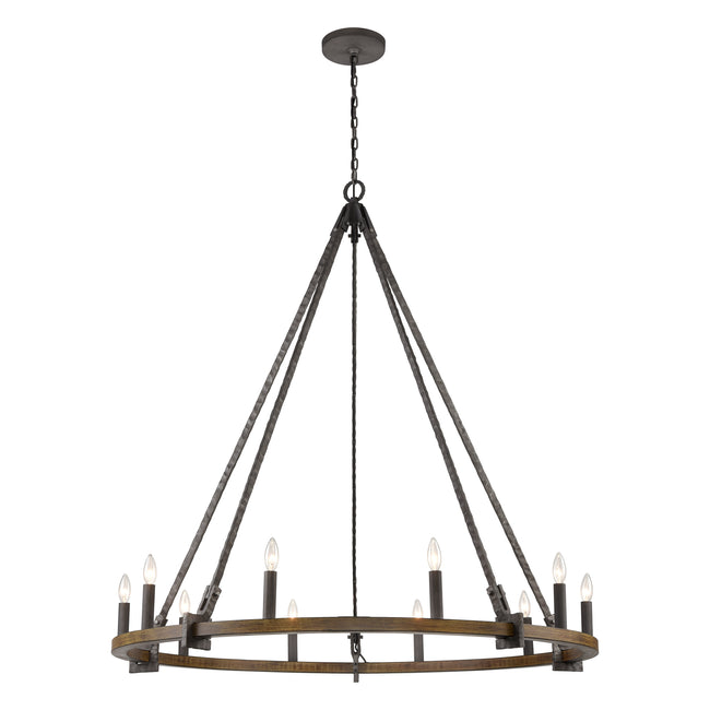 82288/10 - Harwell 49.5'' Wide 10-Light Chandelier - Antique Millwood