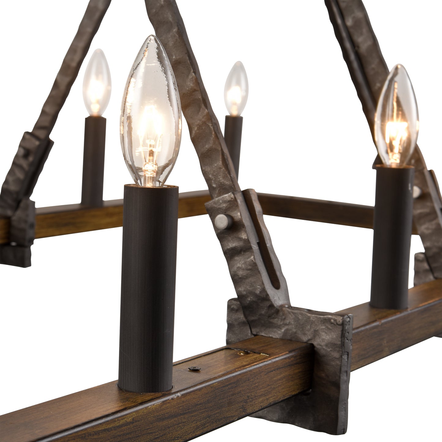 82289/10 - Harwell 56'' Wide 10-Light Linear Chandelier - Antique Millwood