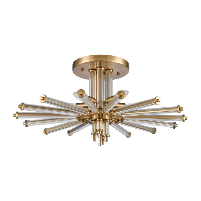 82294/5 - Serena 26'' Wide 5-Light Semi Flush Mount - Satin Brass