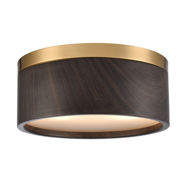 82333/2 - Engel 12'' Wide 2-Light Flush Mount - Satin Brass with Ebony