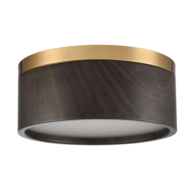 82333/2 - Engel 12'' Wide 2-Light Flush Mount - Satin Brass with Ebony