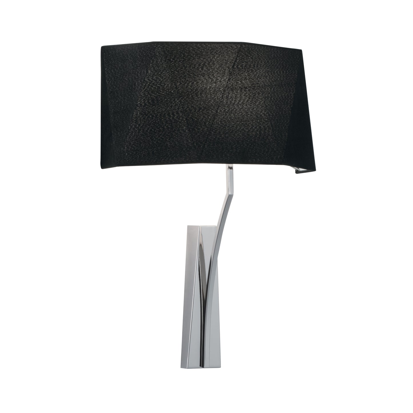 8290-PN-BS - Diamond Wide Wall Sconce - Polished Nickel with Black Shade