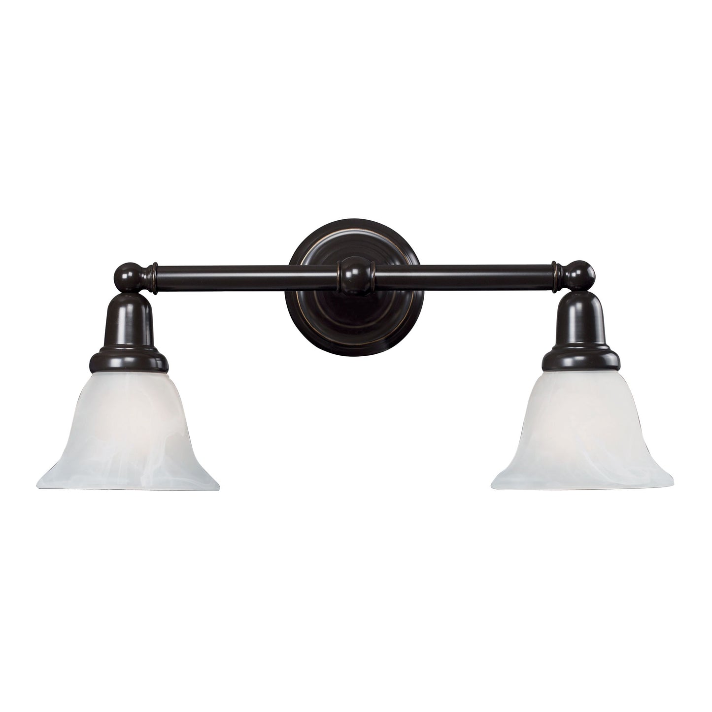 84021/2 - 2LIGHT GLASS BATH BAR in OIL RUBBED BRONZE FINISH