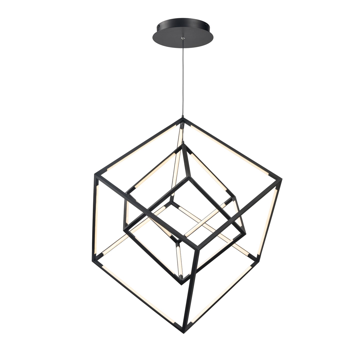 85145/LED - Cube Squared 17.75'' Wide LED Pendant - Matte Black