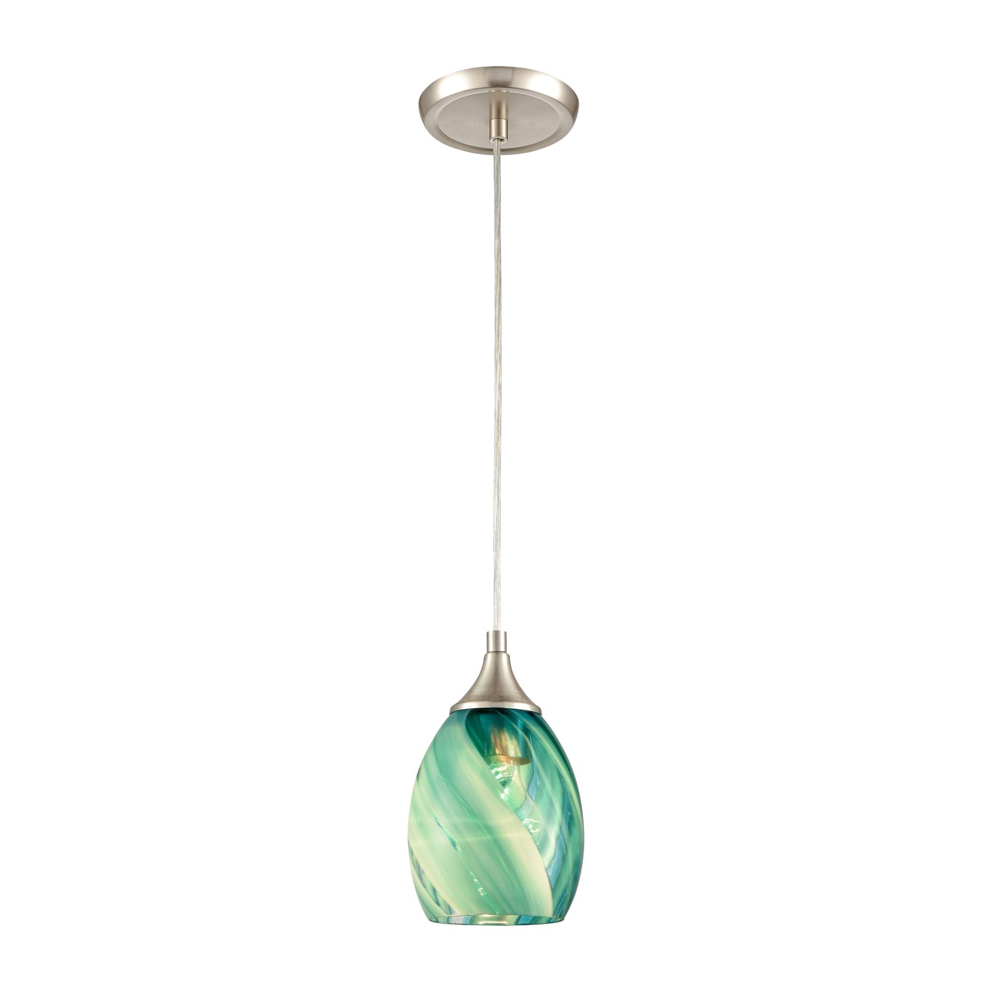 85351/1 - Caress 5'' Wide 1-Light Pendant - Satin Nickel