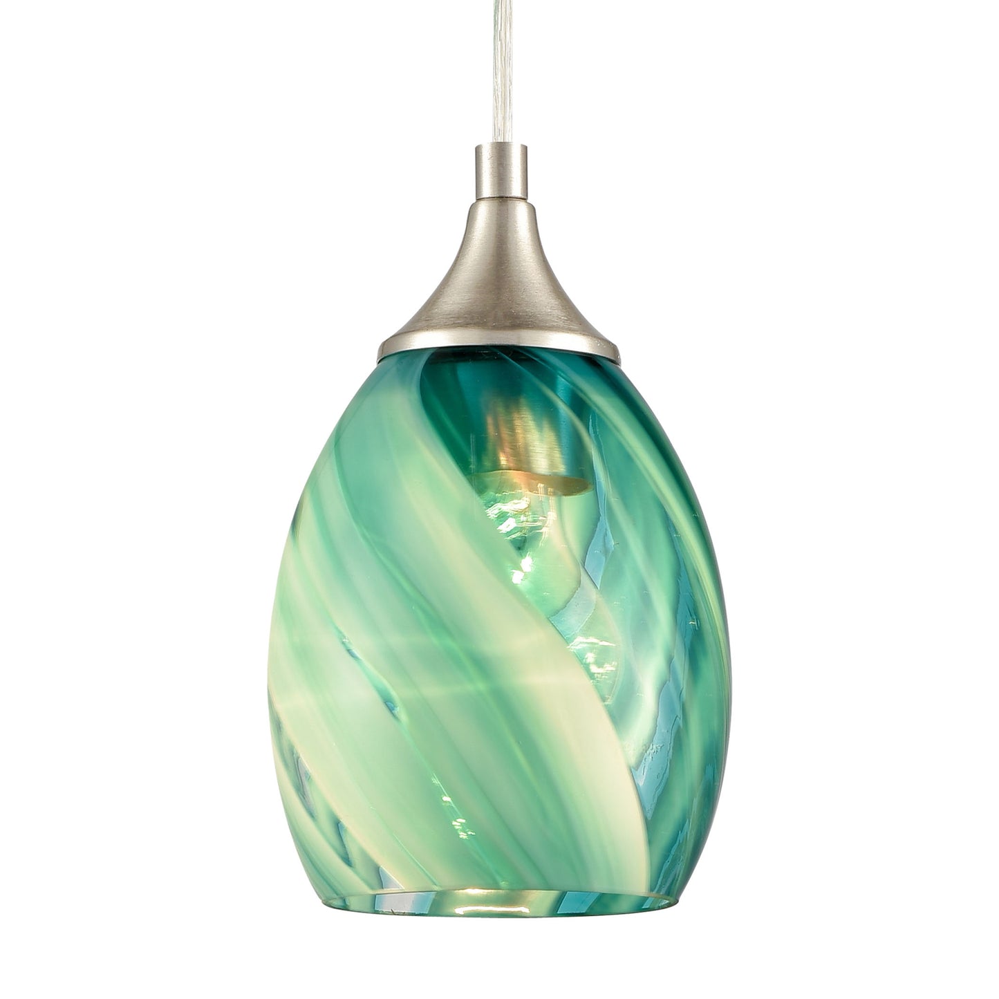 85351/1 - Caress 5'' Wide 1-Light Pendant - Satin Nickel