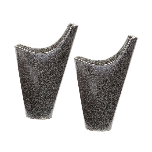 857124/S2 - Reaction Filled Candle Holders in Gray (Set of 2)