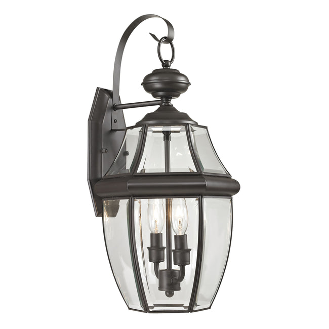 6711-C - Manor 10" Wide 2-Light Outdoor Wall Lantern in Charcoal