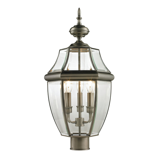 8603EP/80 - Ashford 23'' High 3-Light Outdoor Post Light - Antique Nickel