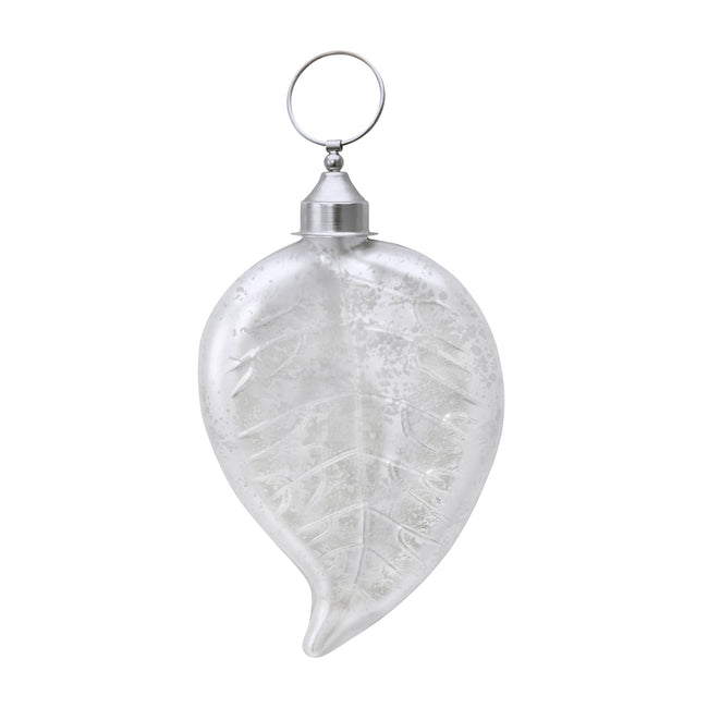 876015 - White Satin Leaf Ornament