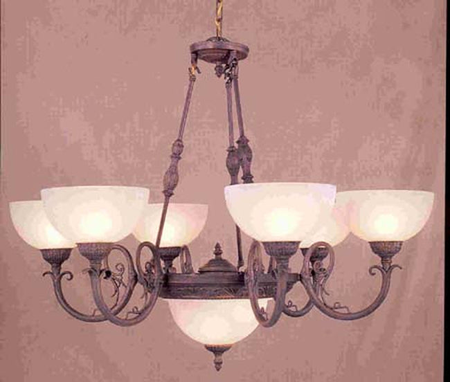 88113 - Chandelier W/Bot Glass Bowl