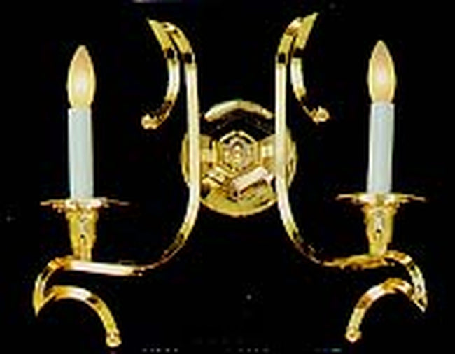 8905/2 - European Crafted 13'' High 2-Light Sconce - Brass