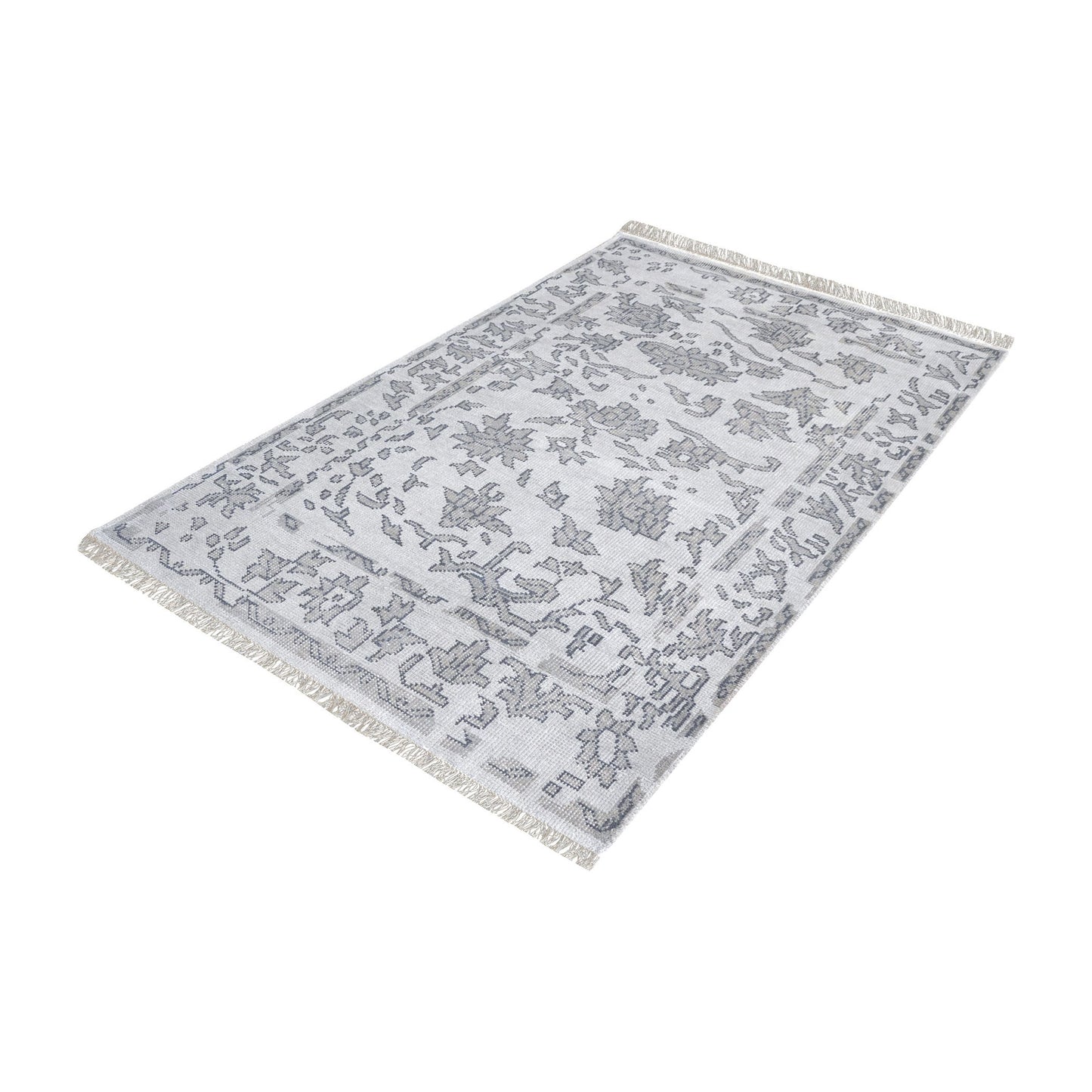 8905-271 - Harappa Hand-knotted Wool Rug in Grey