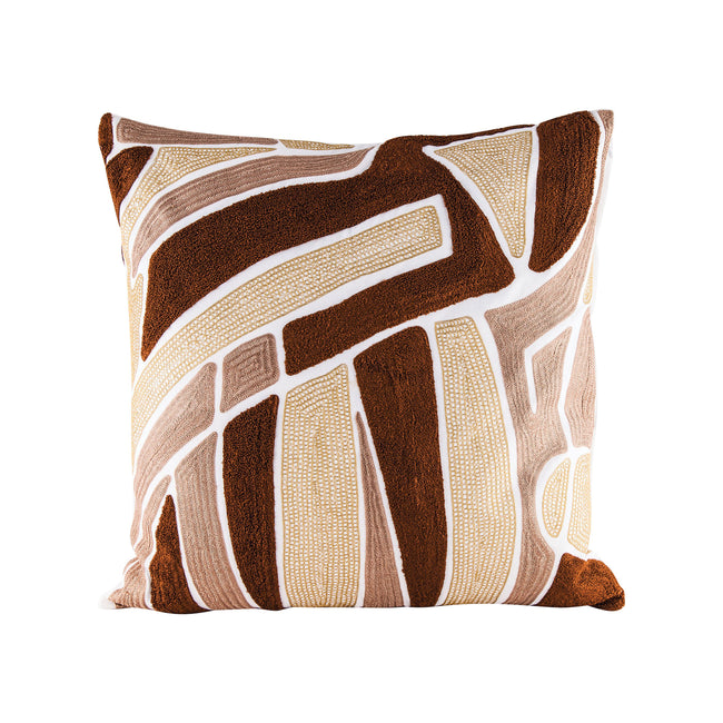 8906-008-C - Brown Neutrals 24x24-inch Pillow with Goose Down Insert