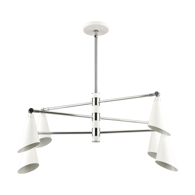 89207/6 - Calder 36'' Wide 6-Light Chandelier - Polished Chrome