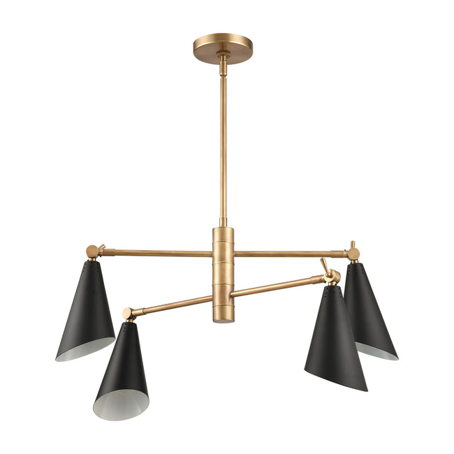 89216/4 - Calder 26'' Wide 4-Light Chandelier - Natural Brass