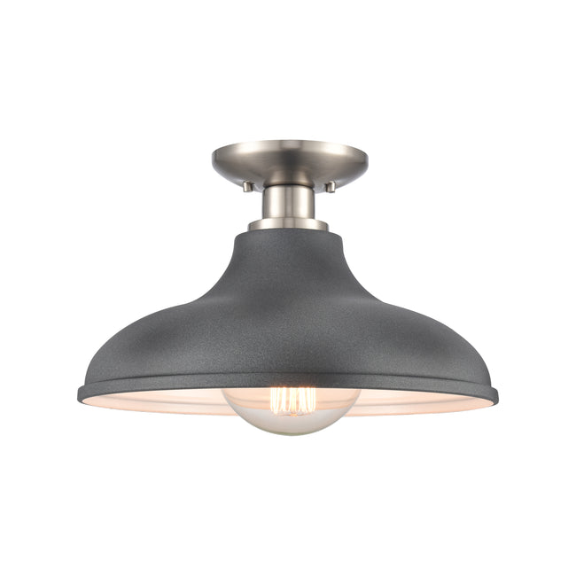 89254/1 - Grenville 13'' Wide 1-Light Semi Flush Mount - Brushed Nickel