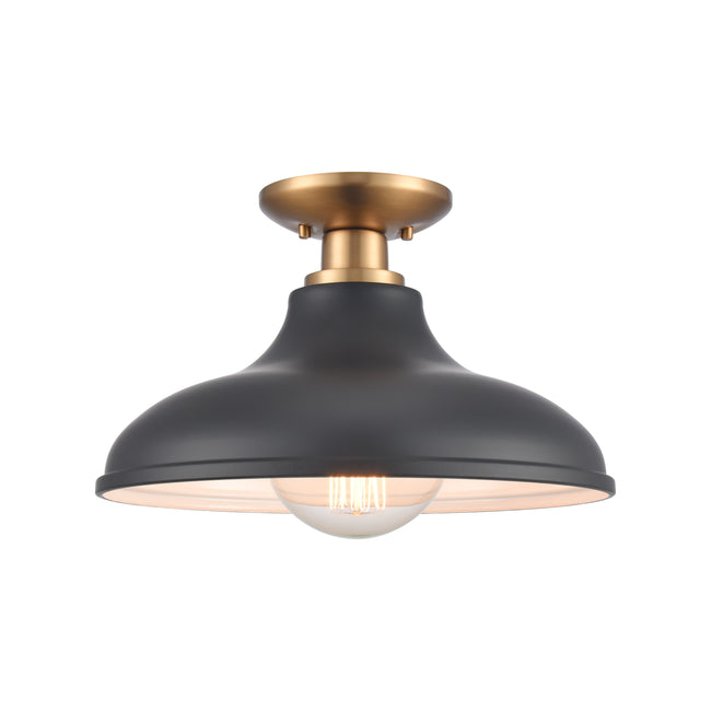 89284/1 - Grenville 13'' Wide 1-Light Semi Flush Mount - Brushed Gold