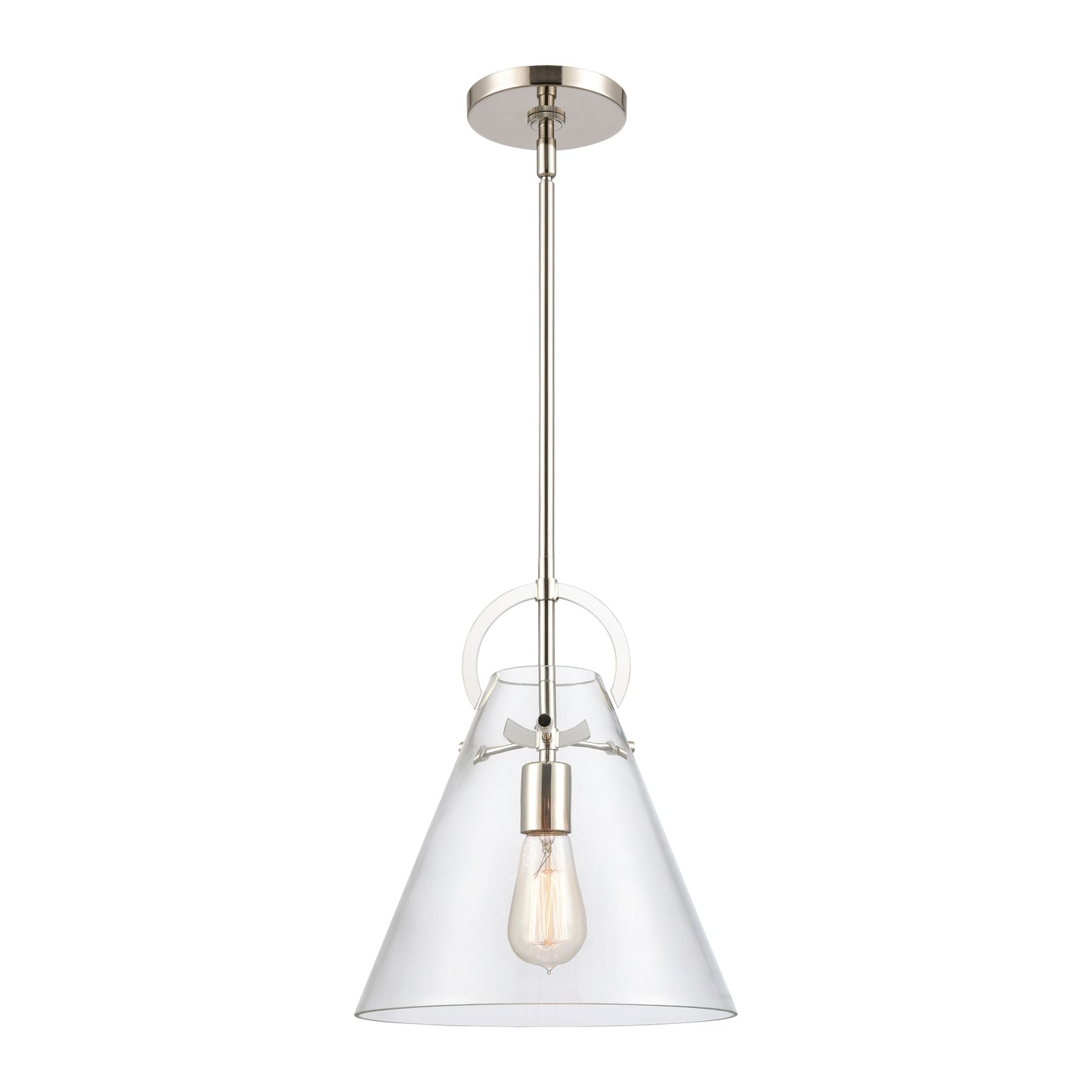 89326/1 - Gabby 11'' Wide 1-Light Mini Pendant - Polished Nickel