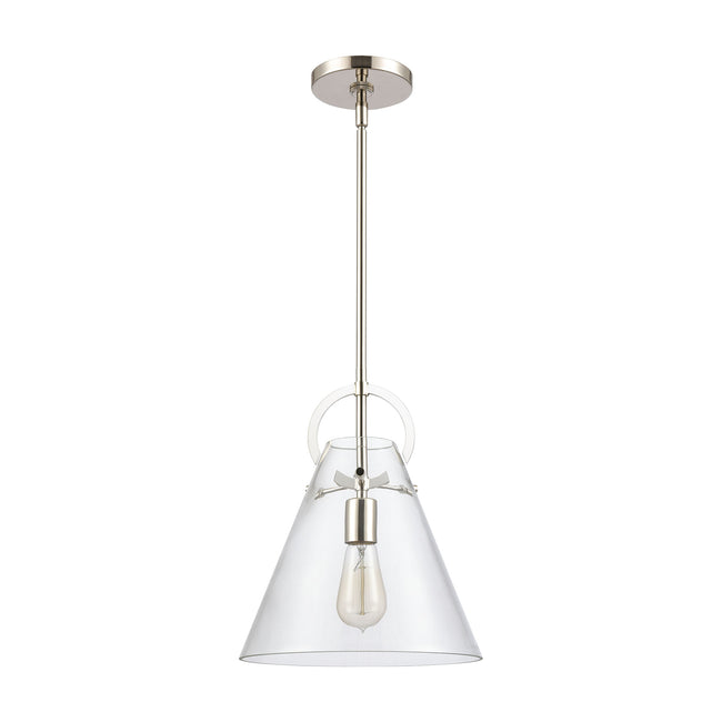 89326/1 - Gabby 11'' Wide 1-Light Mini Pendant - Polished Nickel