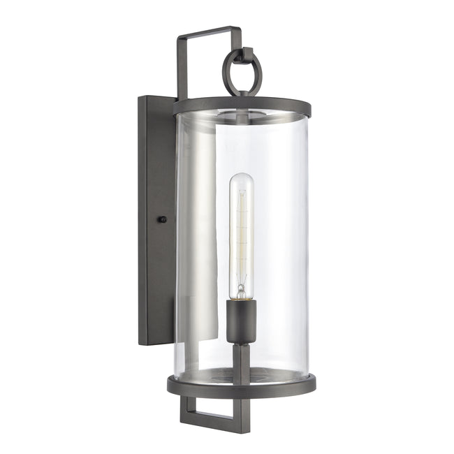 89183/1 - Crested Butte 9" Wide 1-Light Outdoor Sconce in Vintage Brass with Clear Glas