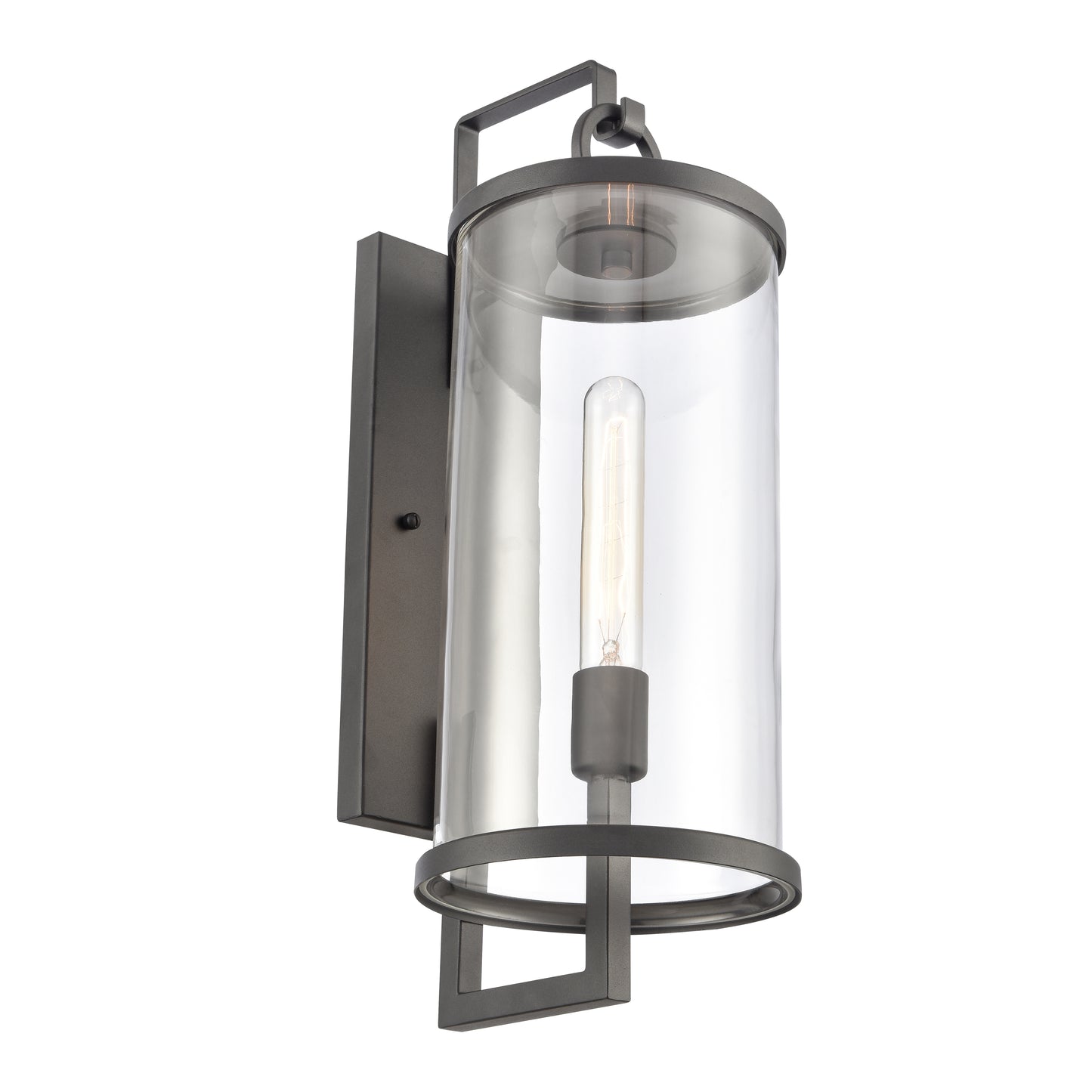 89183/1 - Crested Butte 9" Wide 1-Light Outdoor Sconce in Vintage Brass with Clear Glas