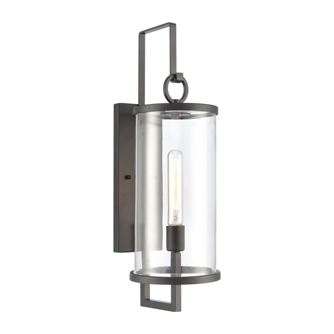 89183/1 - Crested Butte 9" Wide 1-Light Outdoor Sconce in Vintage Brass with Clear Glas