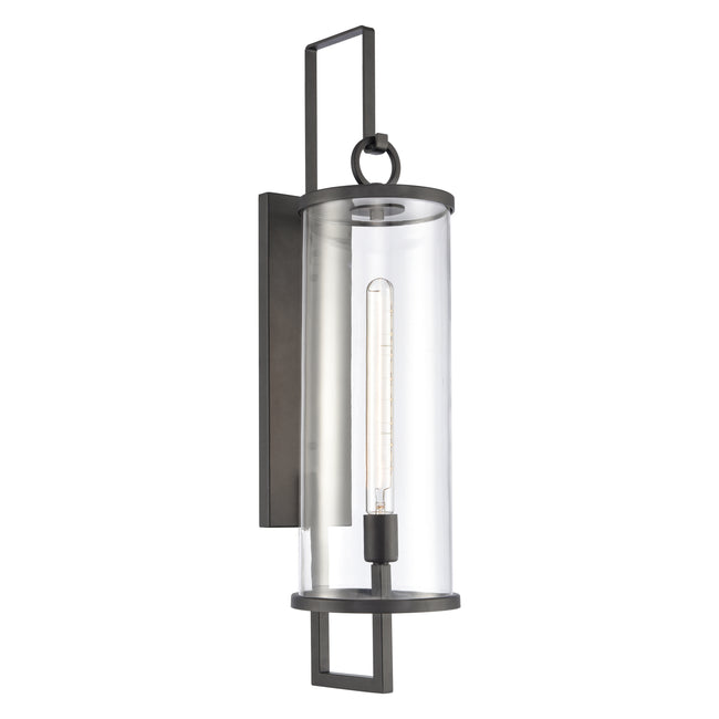 89183/1 - Crested Butte 9" Wide 1-Light Outdoor Sconce in Vintage Brass with Clear Glas