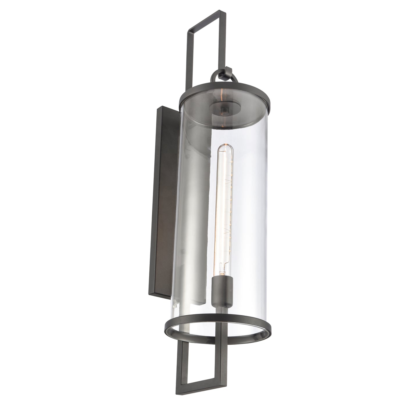 89183/1 - Crested Butte 9" Wide 1-Light Outdoor Sconce in Vintage Brass with Clear Glas