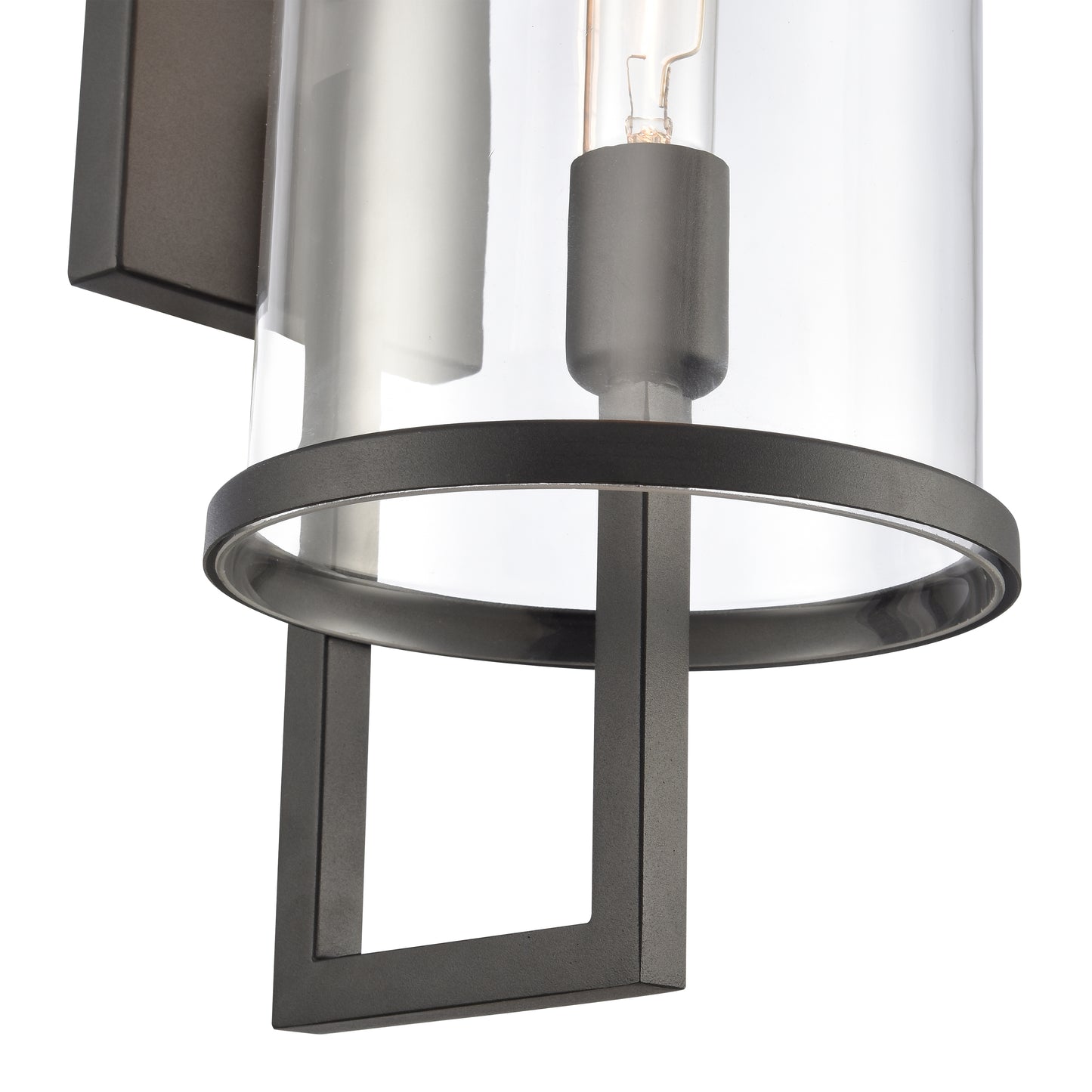 89183/1 - Crested Butte 9" Wide 1-Light Outdoor Sconce in Vintage Brass with Clear Glas