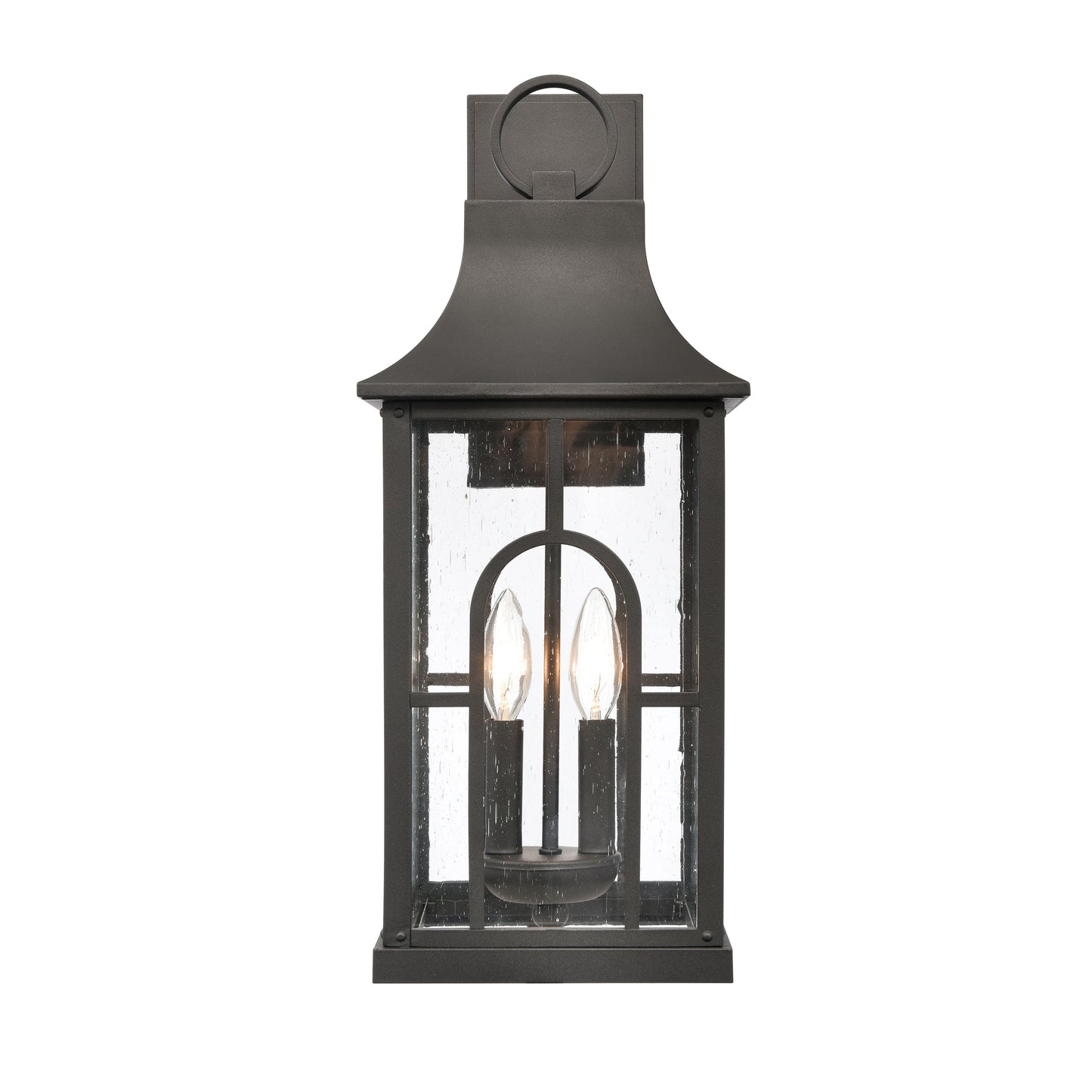 89183/1 - Crested Butte 9" Wide 1-Light Outdoor Sconce in Vintage Brass with Clear Glas