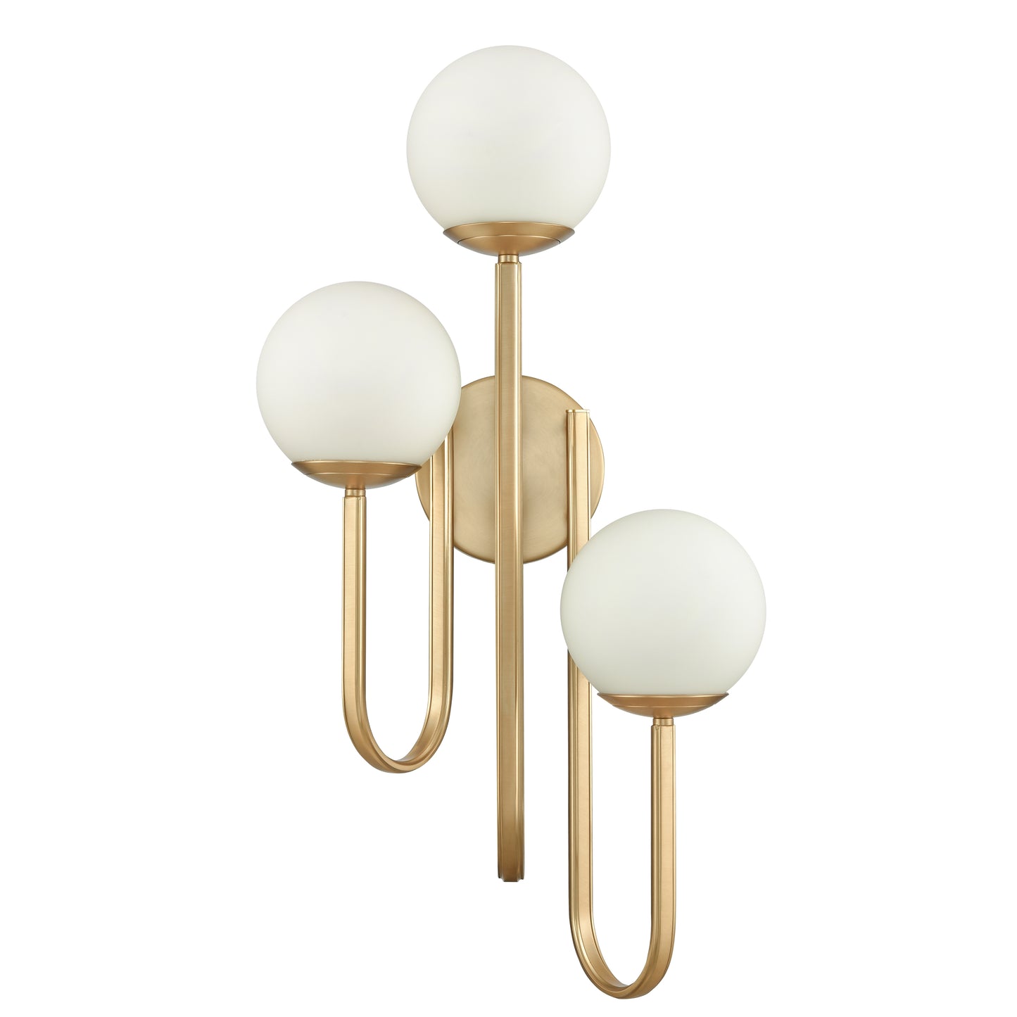 89673/3 - Caroline 28'' High 3-Light Left Sconce - Brushed Gold