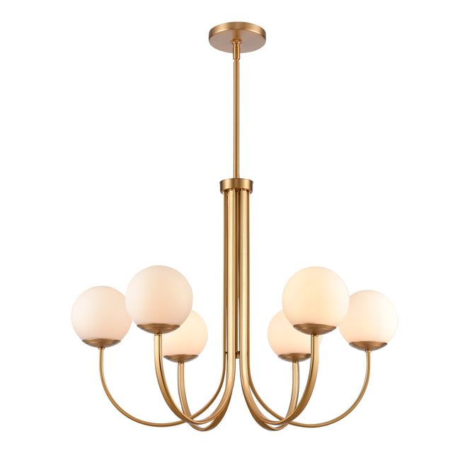 89678/6 - Caroline 32'' Wide 6-Light Chandelier - Brushed Gold