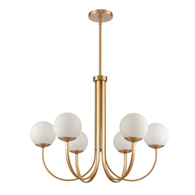 89678/6 - Caroline 32'' Wide 6-Light Chandelier - Brushed Gold