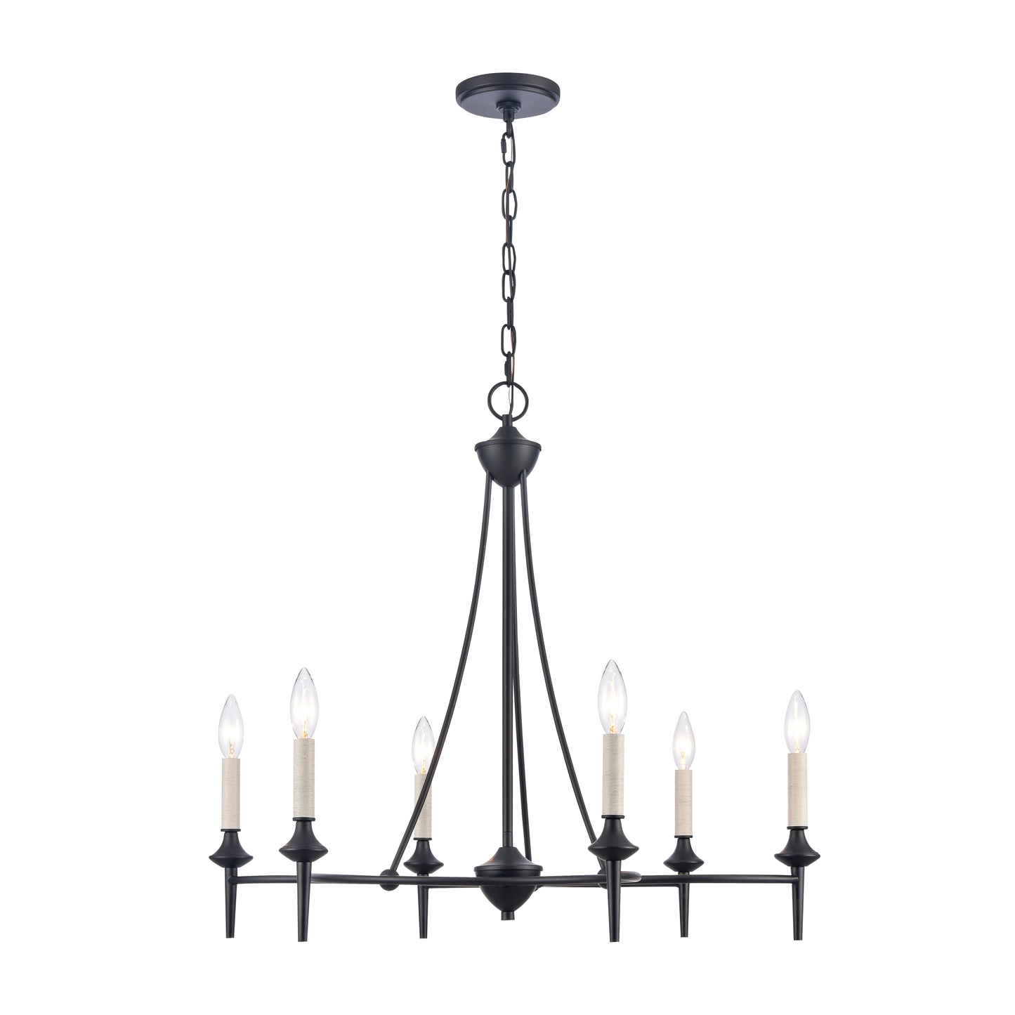 89697/6 - Solomon 28'' Wide 6-Light Chandelier - Matte Black