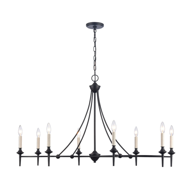 89698/8 - Solomon 42'' Wide 8-Light Linear Chandelier - Matte Black