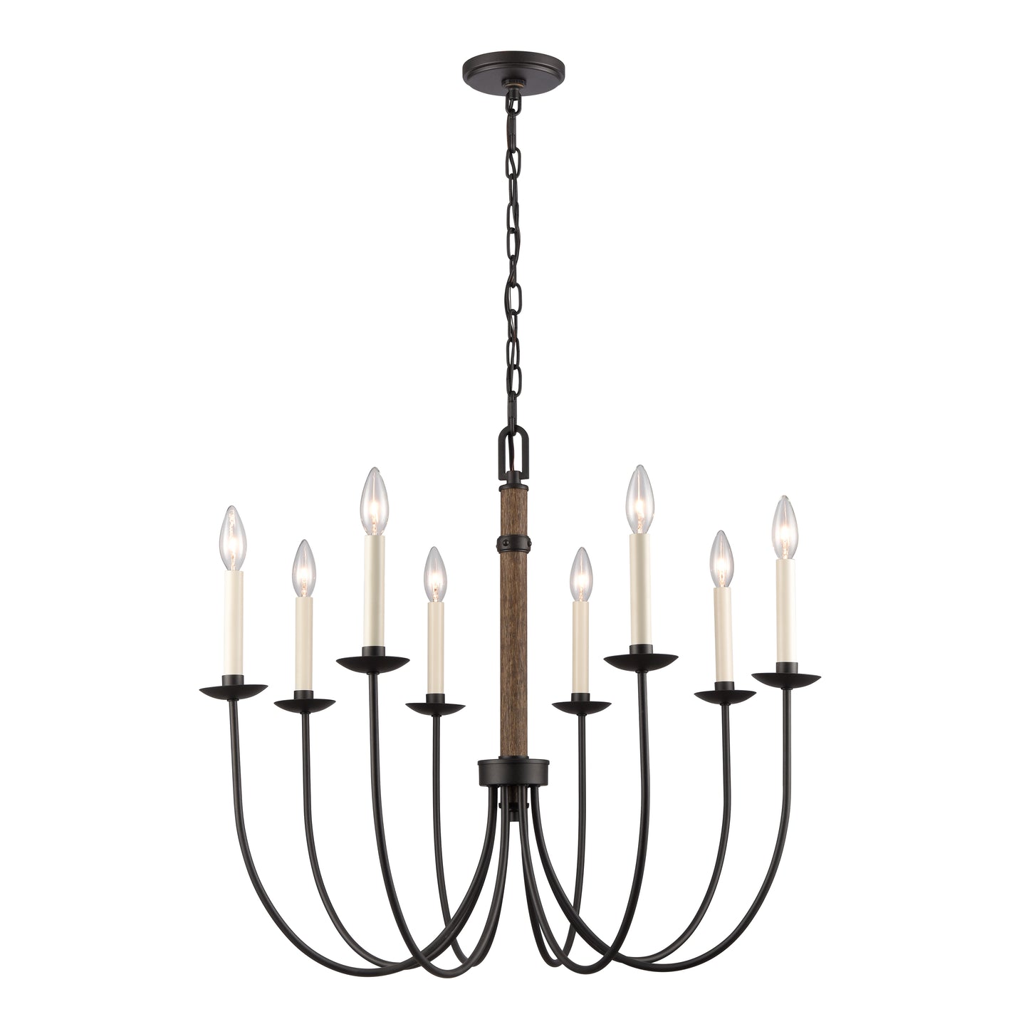 89708/8 - Neville 28'' Wide 8-Light Chandelier - Charcoal Black