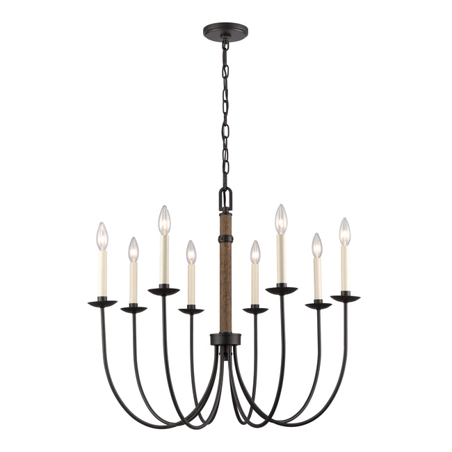 89708/8 - Neville 28'' Wide 8-Light Chandelier - Charcoal Black