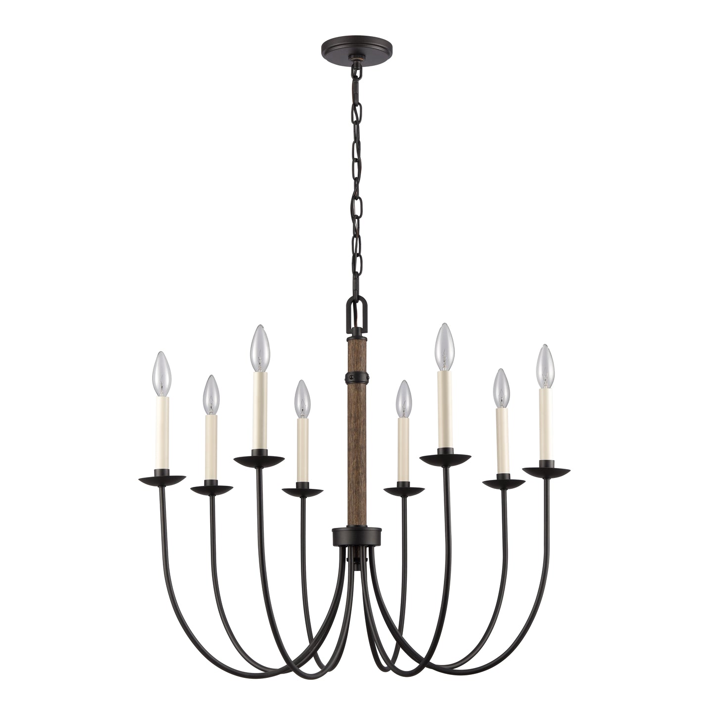 89708/8 - Neville 28'' Wide 8-Light Chandelier - Charcoal Black