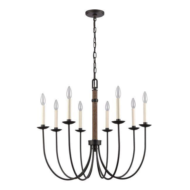 89708/8 - Neville 28'' Wide 8-Light Chandelier - Charcoal Black