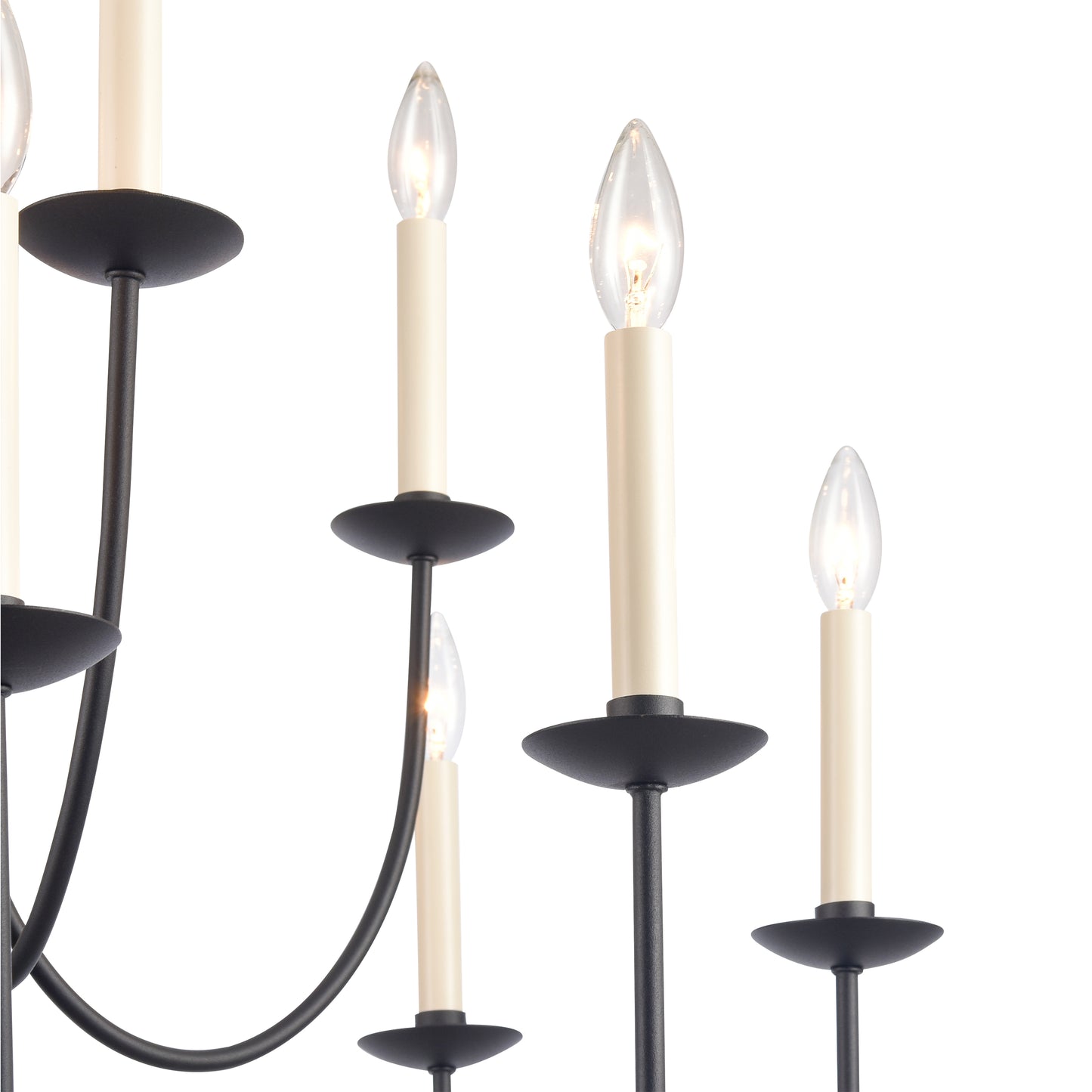 89709/8+4 - Neville 34'' Wide 12-Light Chandelier - Charcoal Black