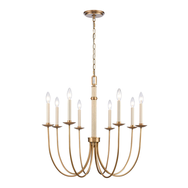 89718/8 - Neville 28'' Wide 8-Light Chandelier - Natural Brass