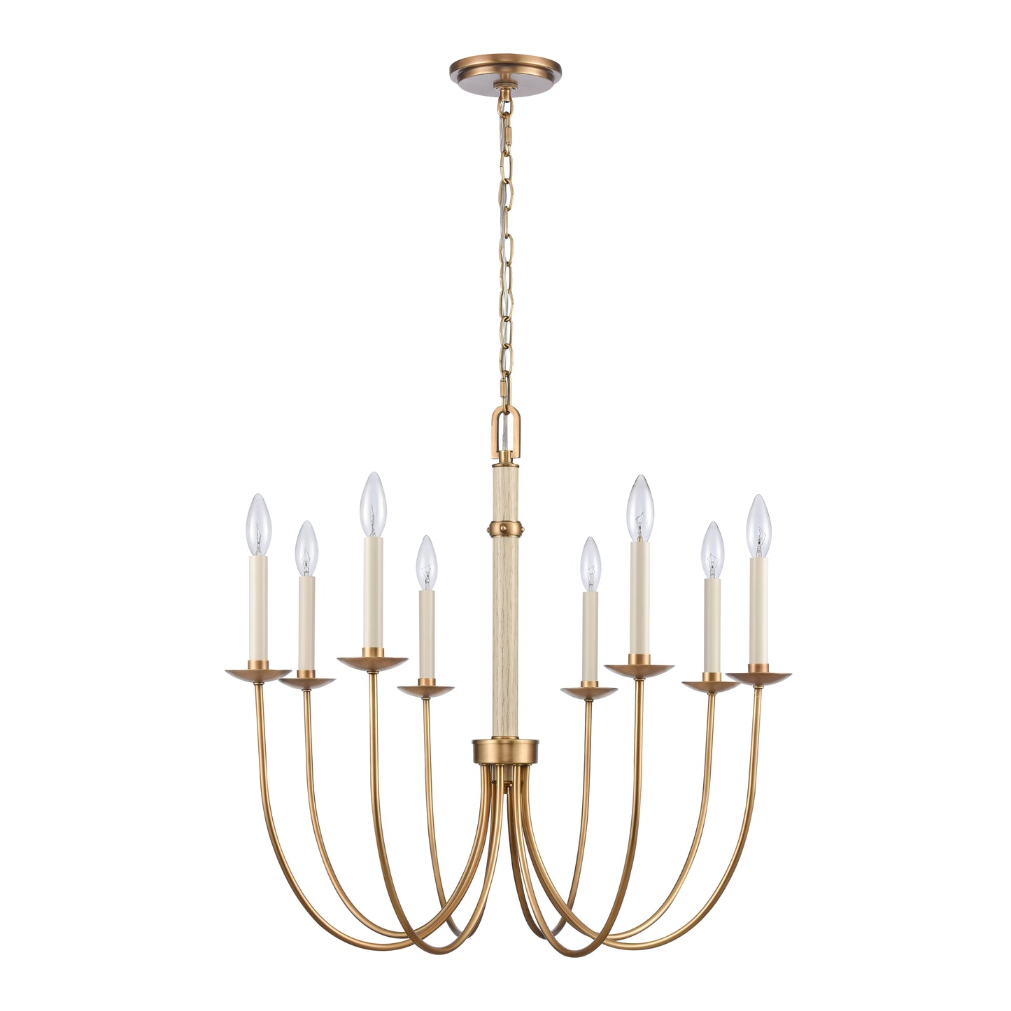 89718/8 - Neville 28'' Wide 8-Light Chandelier - Natural Brass