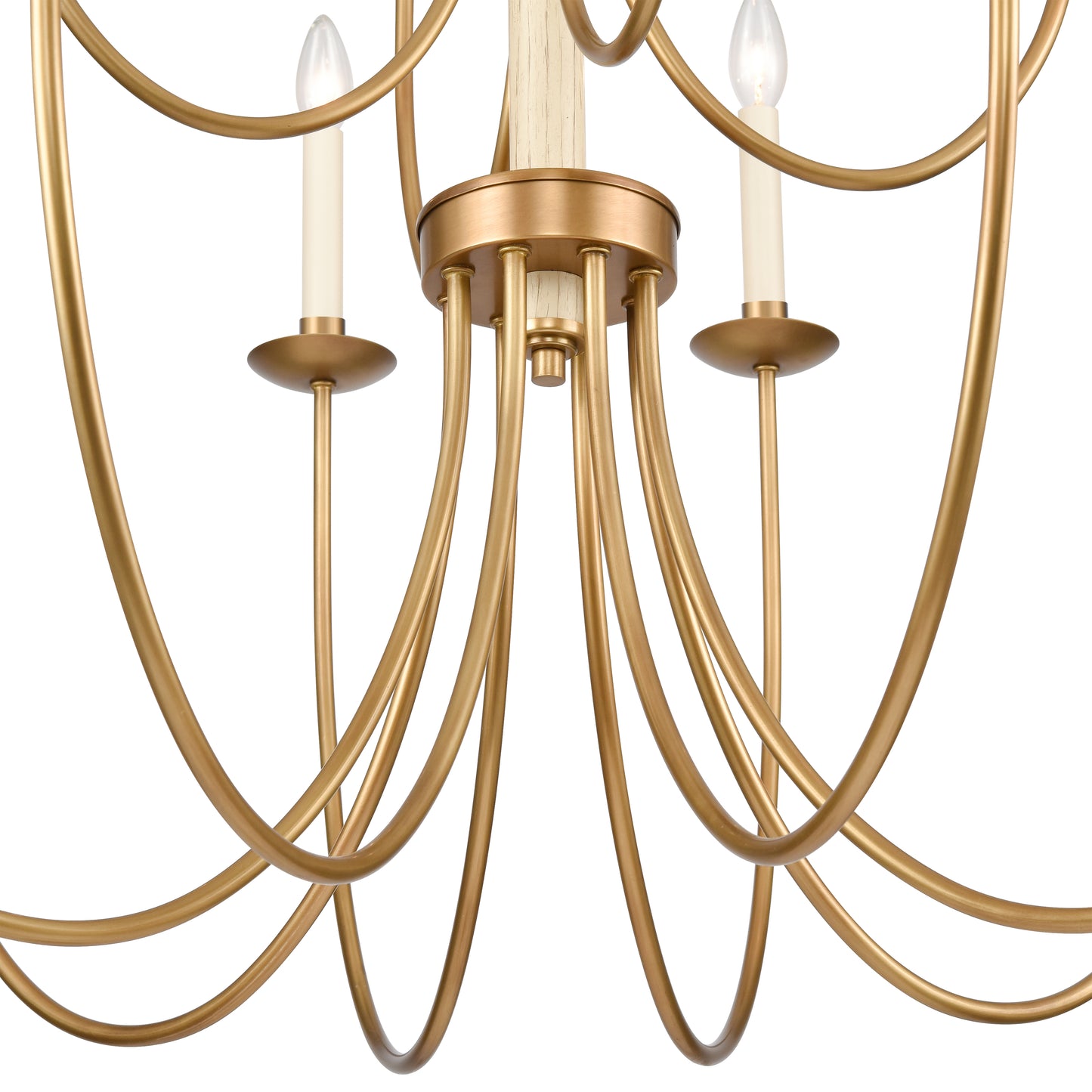 89719/8+4 - Neville 34'' Wide 12-Light Chandelier - Natural Brass