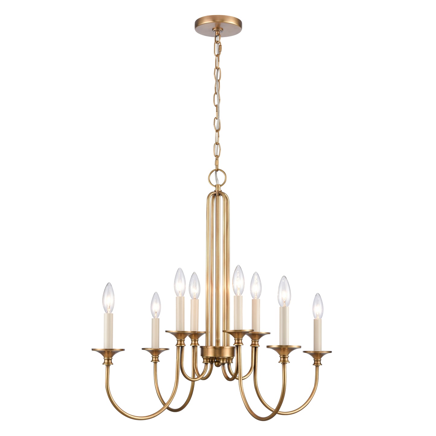 89726/8 - Cecil 28'' Wide 8-Light Chandelier - Natural Brass