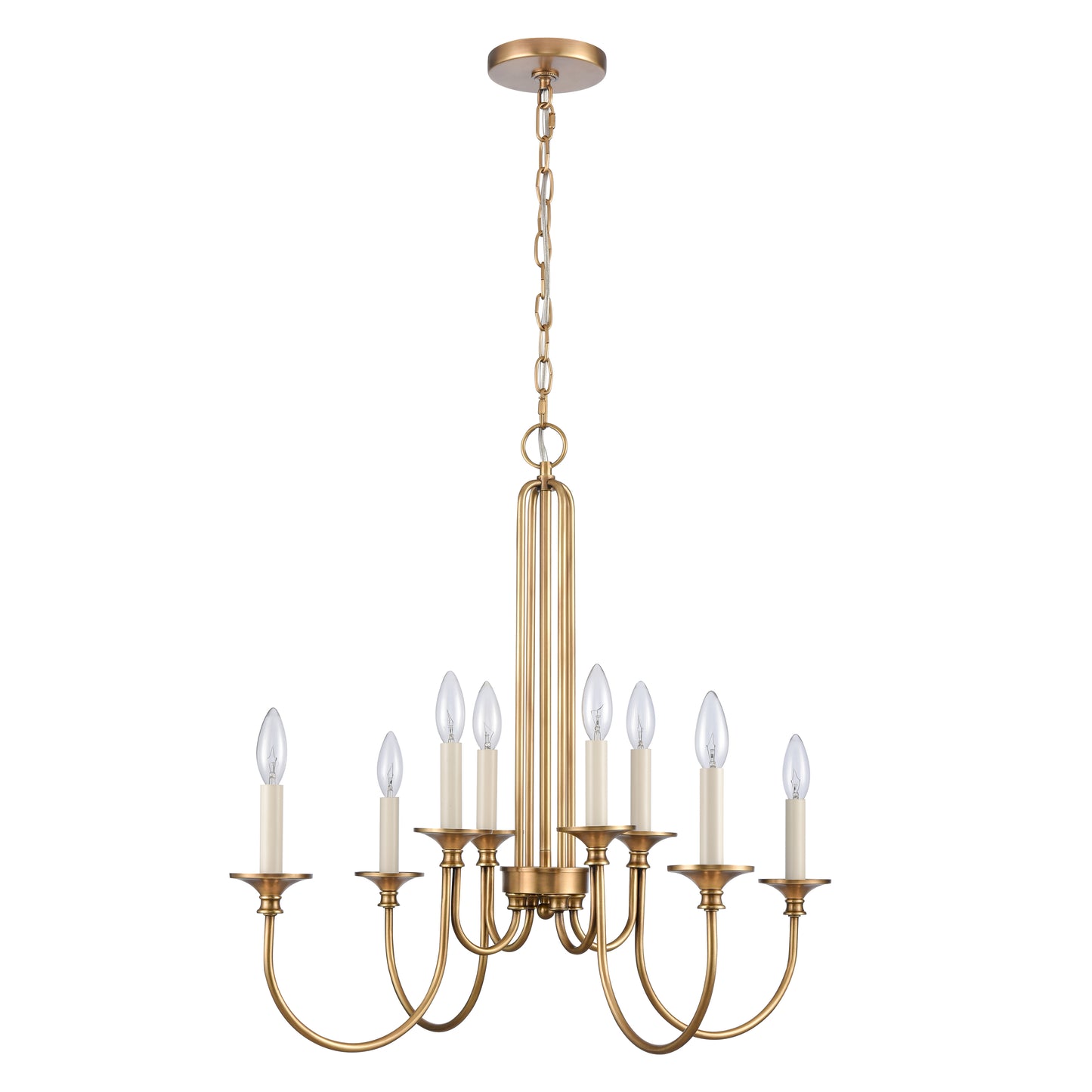 89726/8 - Cecil 28'' Wide 8-Light Chandelier - Natural Brass