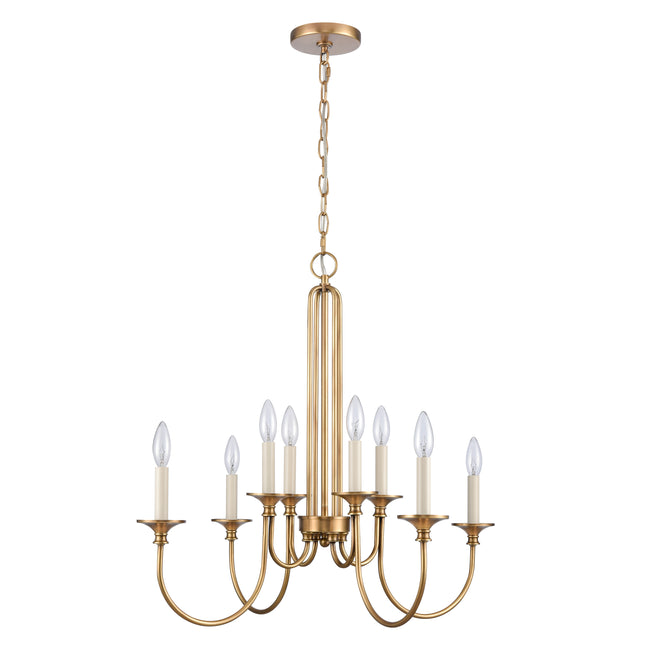 89726/8 - Cecil 28'' Wide 8-Light Chandelier - Natural Brass