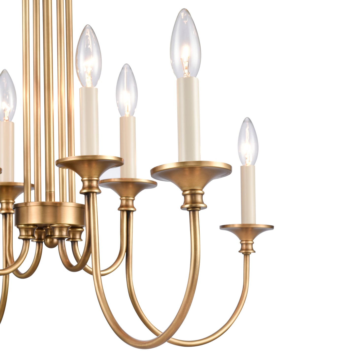 89726/8 - Cecil 28'' Wide 8-Light Chandelier - Natural Brass