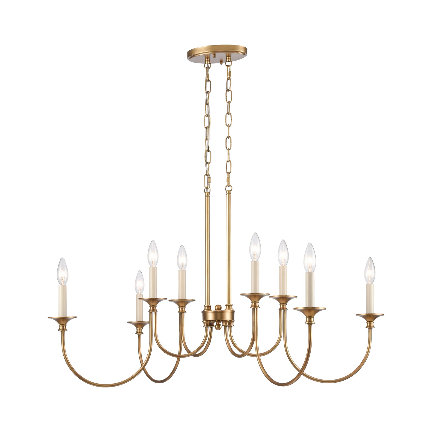 89727/8 - Cecil 34'' Wide 8-Light Linear Chandelier - Natural Brass