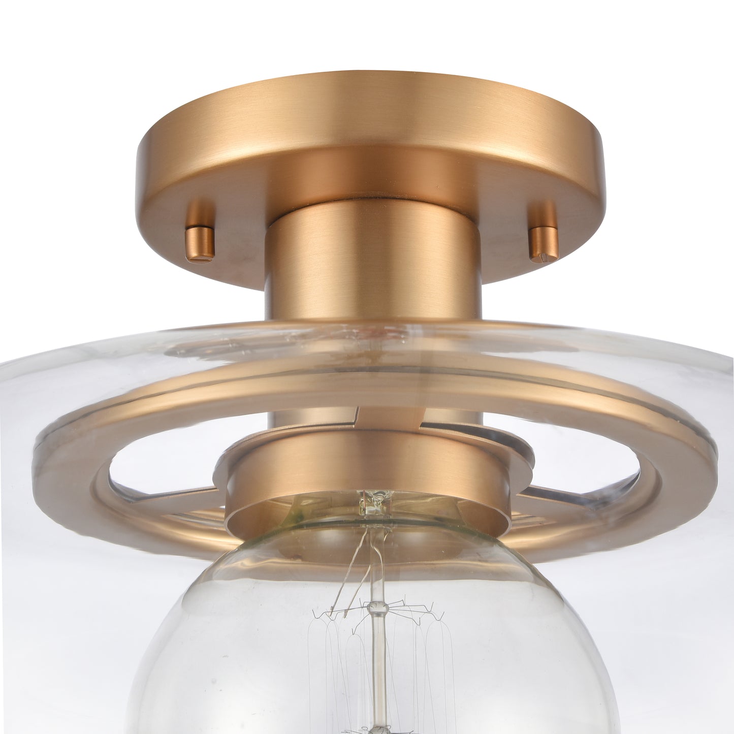 89764/1 - Clement 13'' Wide 1-Light Semi Flush Mount - Brushed Gold